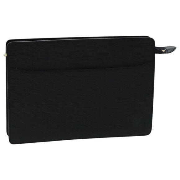 LOUIS VUITTON Epi Pochette Homme Clutch Bag Black Noir - Picture 1 of 15